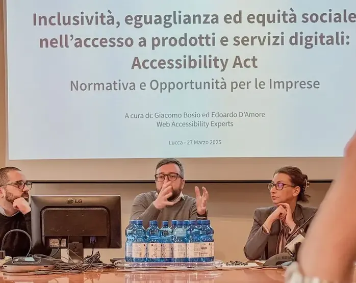 giacomo bosio ed edoardo d'amore parlano di accessibilita a confindustria