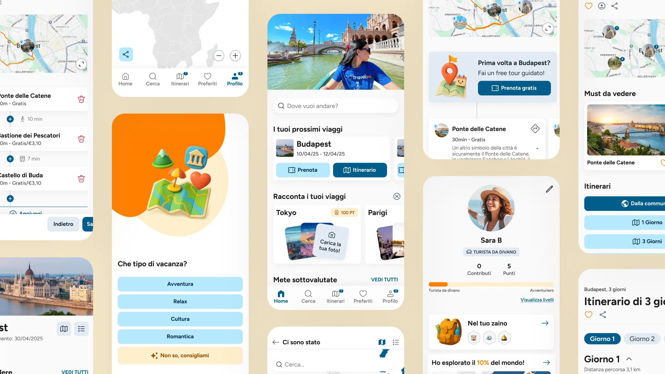 hedron design travel365 mobile app mockup screens